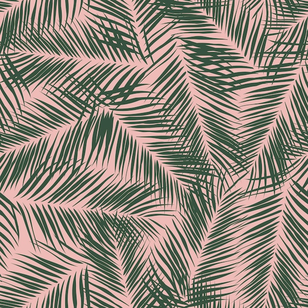 Vector palm leaves seamless pattern design. tropical leaves branch  summer pattern design. tropical floral