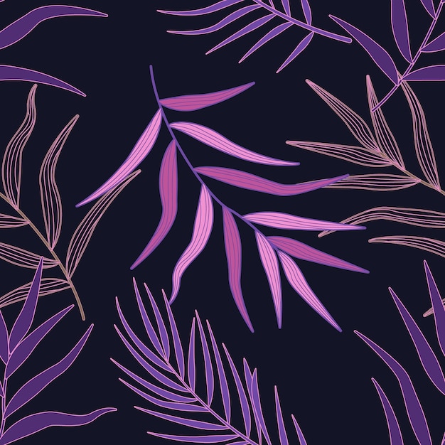 Palm leaves seamless Pattern