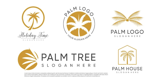 Palm logo design collection with creative element concept idea