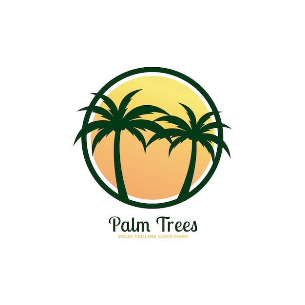 palm logo design template vector