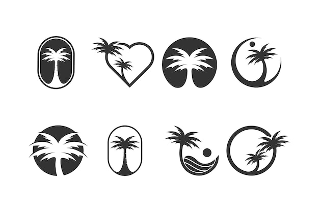 Palm logo design vector collection with unique idea