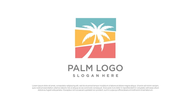 Palm logo design vector with creative concept idea