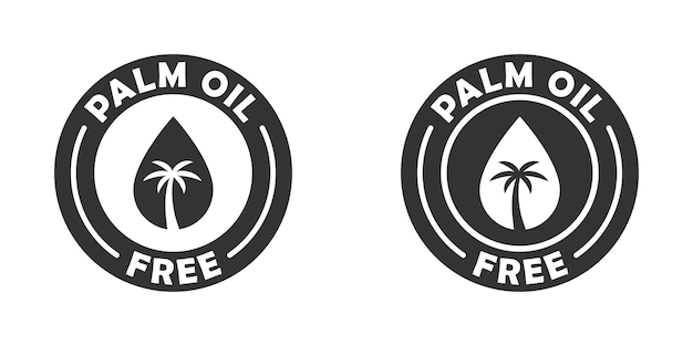 Palm oil free icon No palm oil sign Flat vector illustration