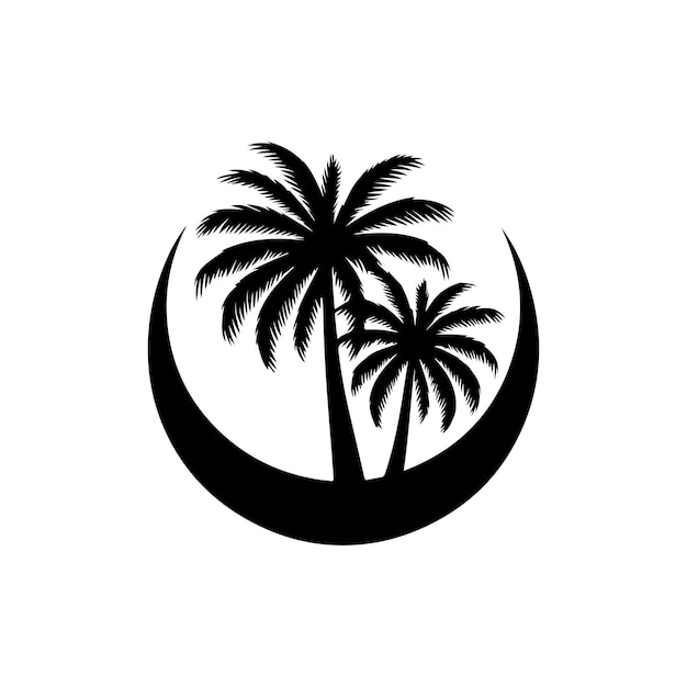 palm silhouette and vector image