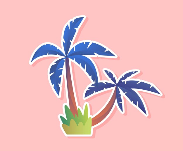 Vector palm sticker concept