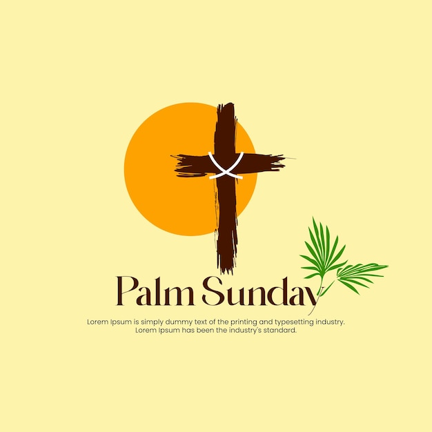 Palm Sunday greeting banner template.