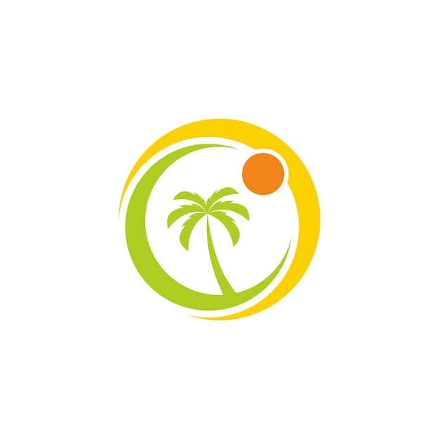 Palm tree beach logo vector image