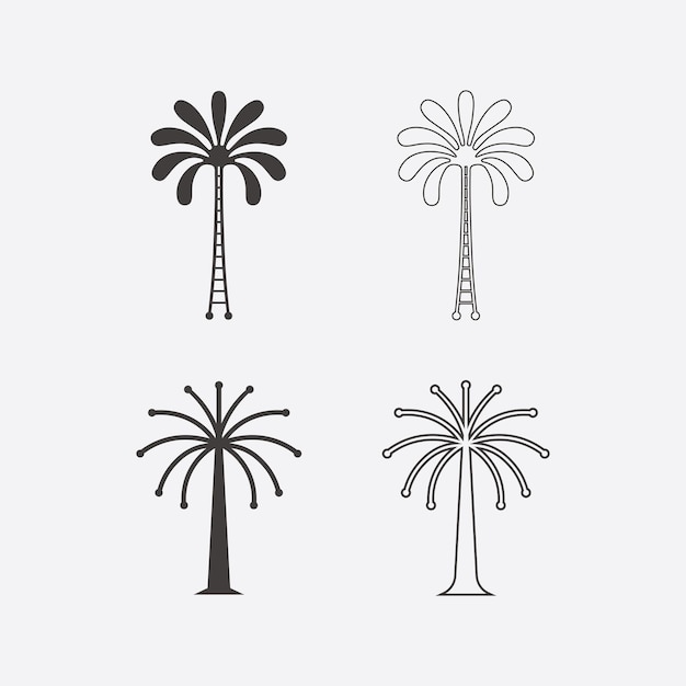 Vector palm tree beach vintage icon