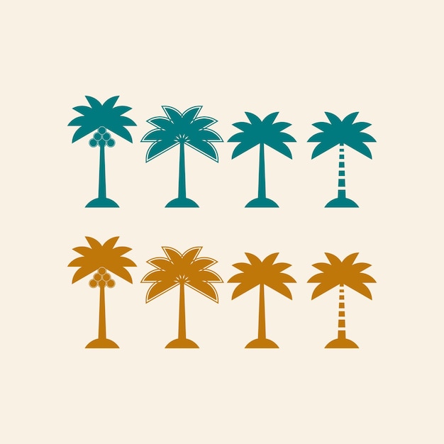 Palm tree collection logo symbol vector template