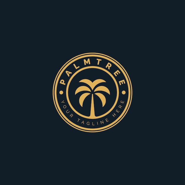 Palm tree gold logo vector icon illustration