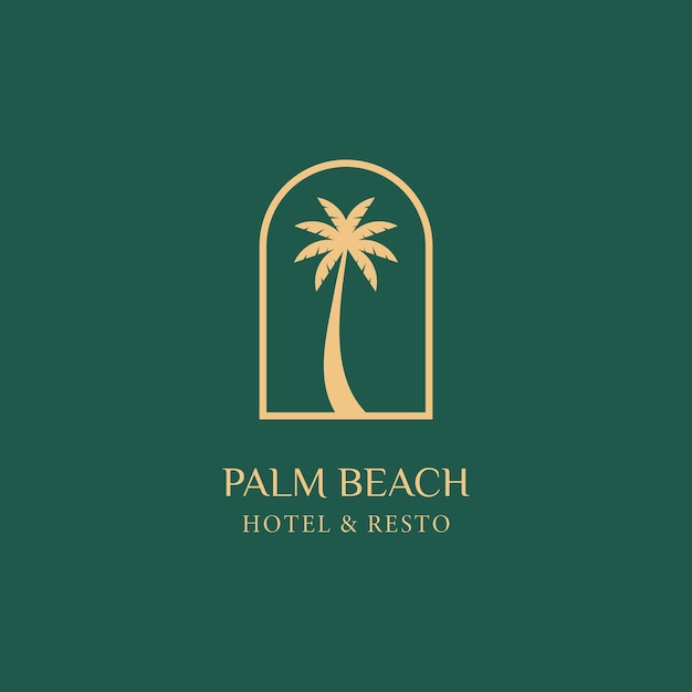 Palm tree gold logo vector icon illustration