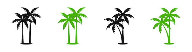 Palm tree icons Vector palm icons Tropical tree silhouettes EPS 10