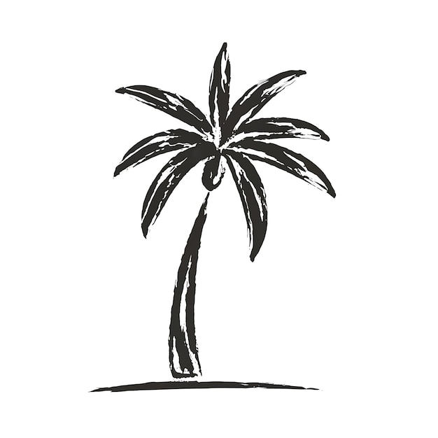 a palm tree is in a black and white drawing