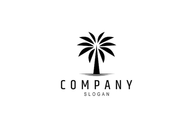 Palm tree logo in black simple flat design style