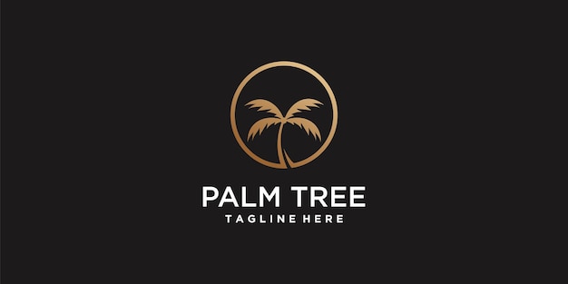 Palm tree logo design Premium Vector