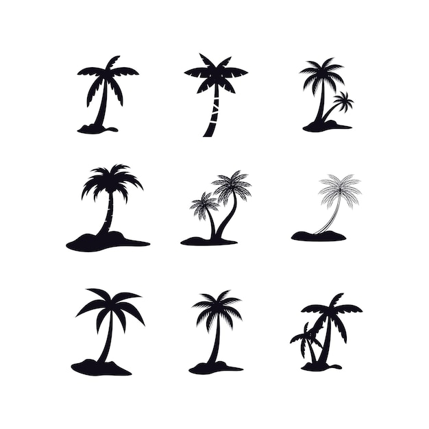 palm tree logo icon design template vector