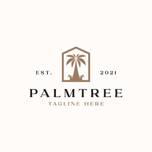 Palm Tree Logo Template Isolated 