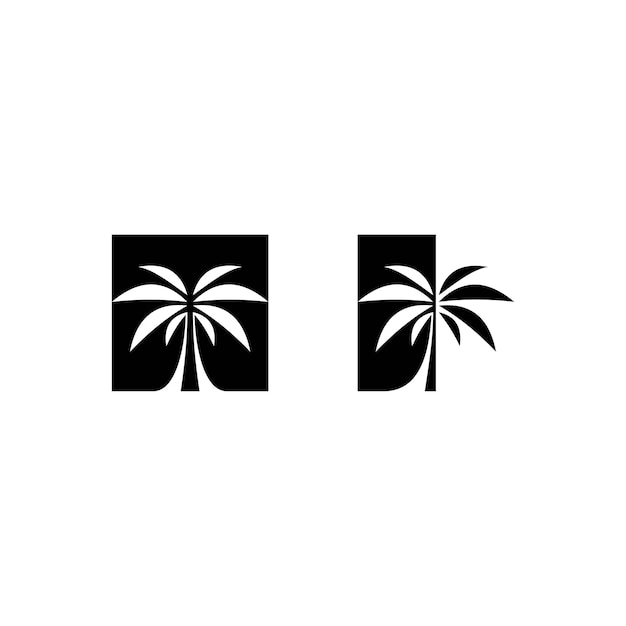 palm tree logo vector icon illustration