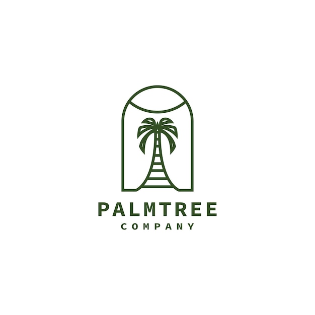 Palm tree minimalist logo design