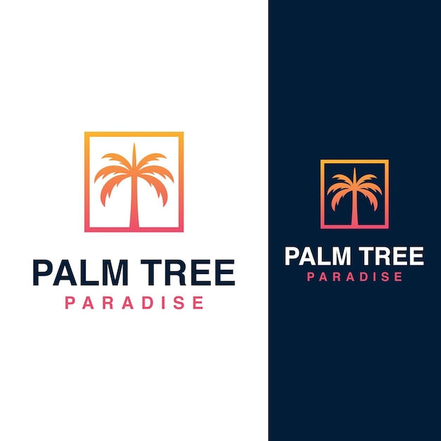 palm tree paradise vector template. summer beach theme graphic illustrations.