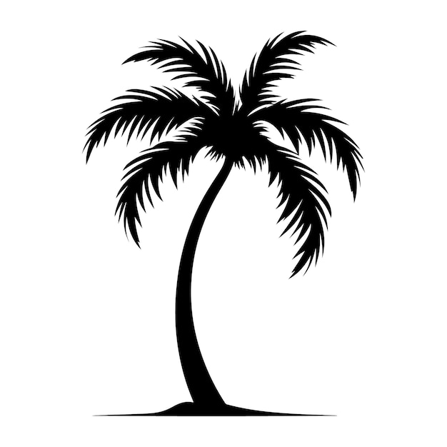 Palm Tree Silhouette clipart on a white background