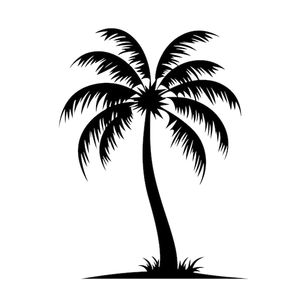 Palm Tree Silhouette clipart on a white background