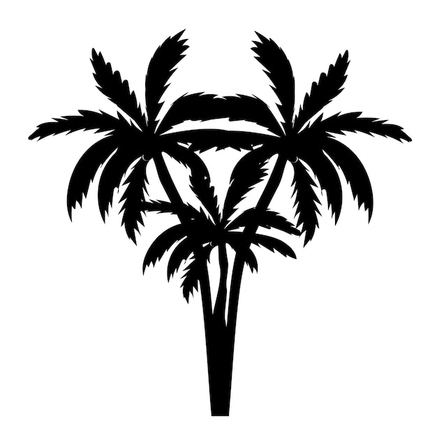 Palm tree silhouette isolated vector