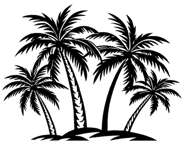 Palm tree silhouettes Vector illustration