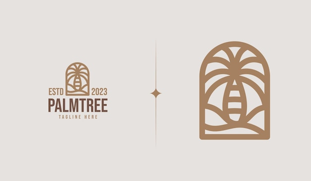 Palm Tree Simple Line Logo Template Universal creative premium symbol Vector illustration Creative Minimal design template Symbol for Corporate Business Identity