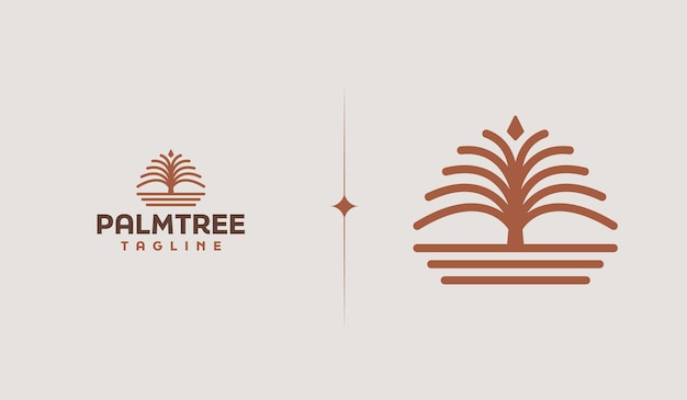 Palm Tree Simple Line Logo Template Universal creative premium symbol Vector illustration Creative Minimal design template Symbol for Corporate Business Identity