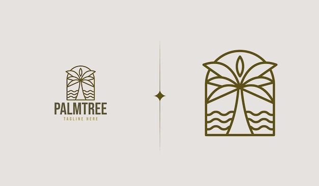 Palm Tree Simple Line Logo Template Universal creative premium symbol Vector illustration Creative Minimal design template Symbol for Corporate Business Identity