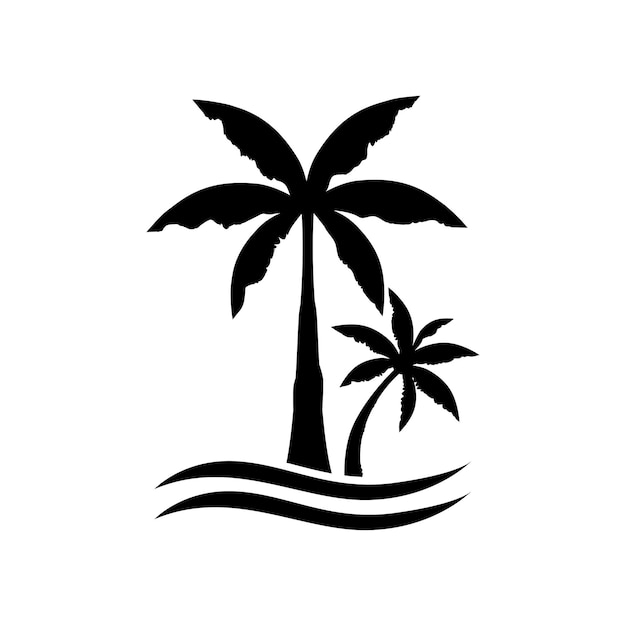 Palm tree summer logo template illustration design