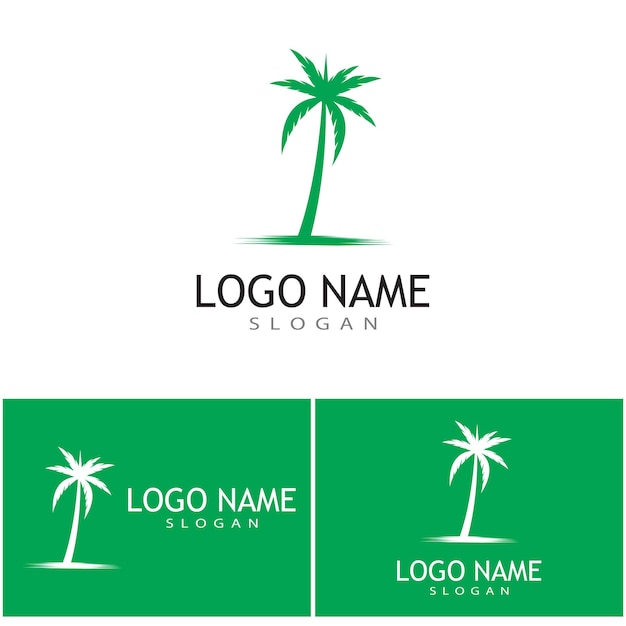 Palm tree summer logo template vector illustration