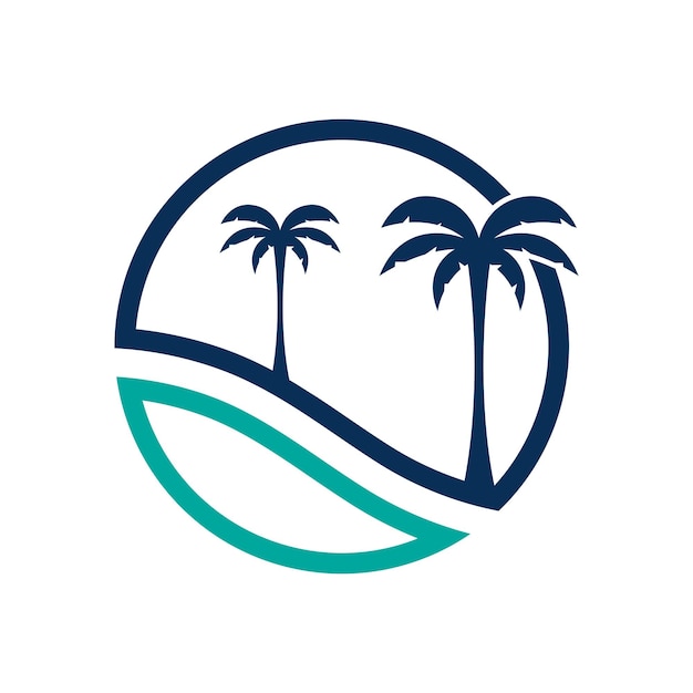 Palm tree summer logo template vector illustration