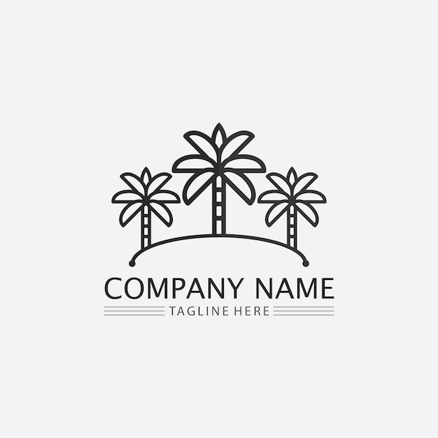 Palm tree summer logo template vector illustration