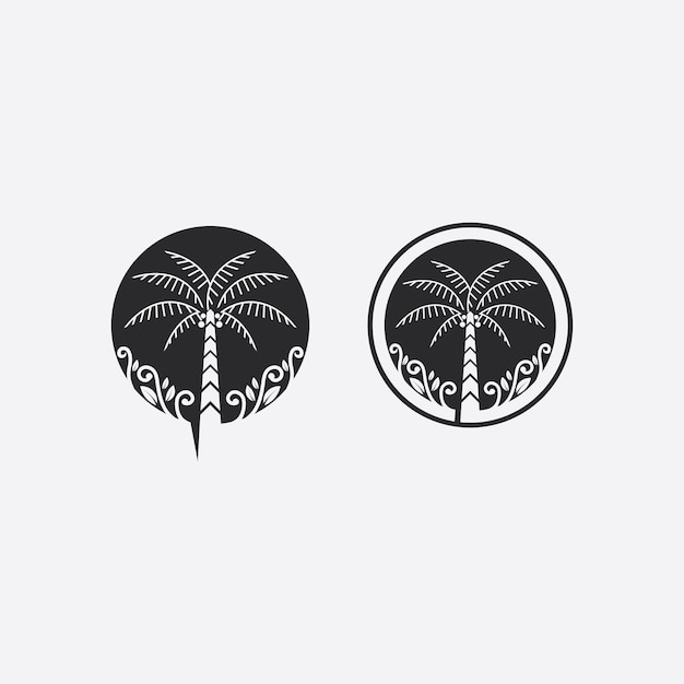 Palm tree summer logo template vector illustration