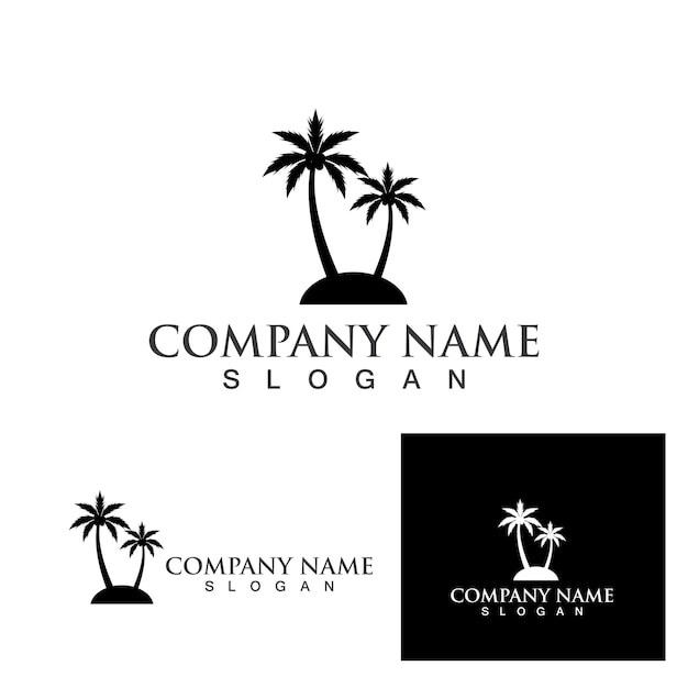 Palm tree summer logo template vector illustration