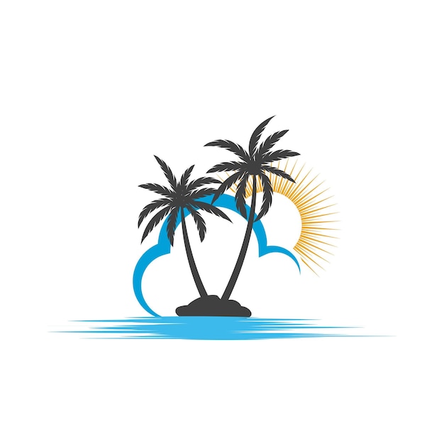 Palm tree summer logo template