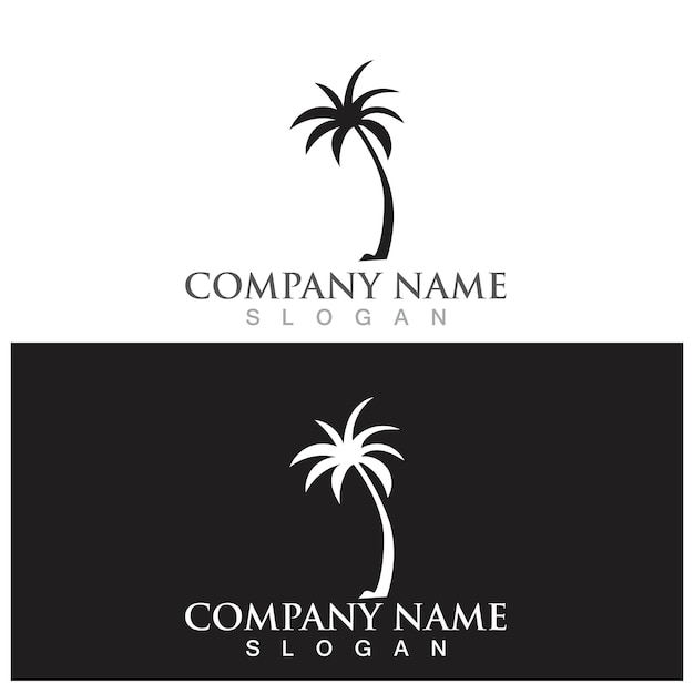 Palm tree summer logo template