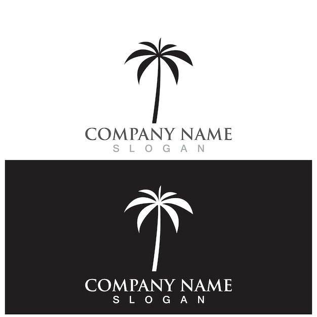 Palm tree summer logo template