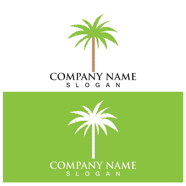 Palm tree summer logo template