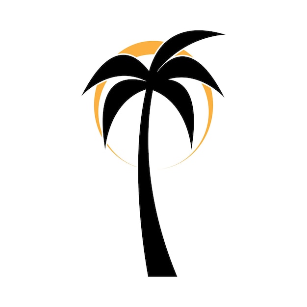 Palm tree summer logo template