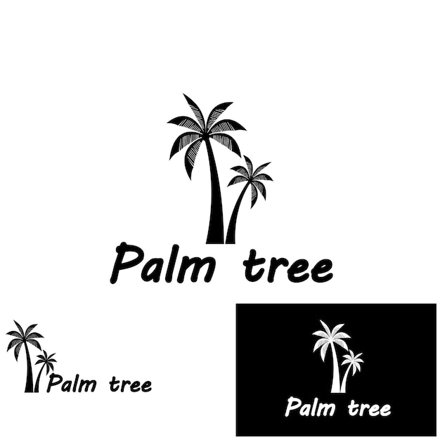 Palm tree summer logo template