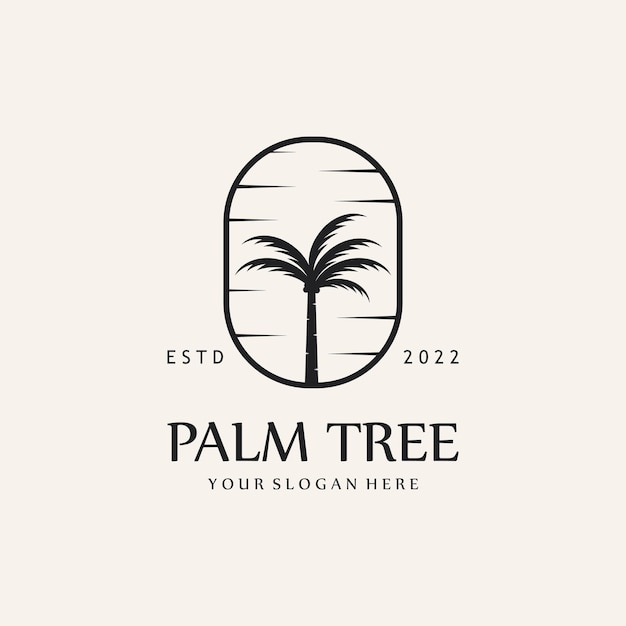 Vector palm tree summer logo template