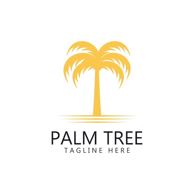 Palm tree summer logo template