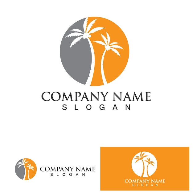 Palm tree summer logo template