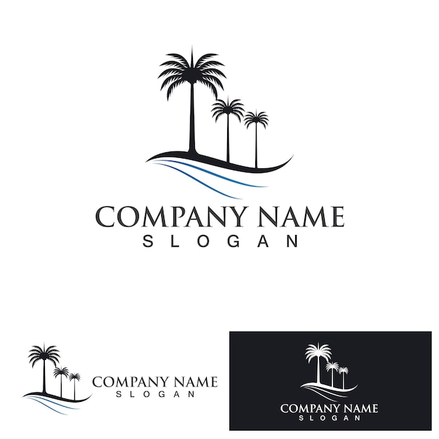 Palm tree summer logo template