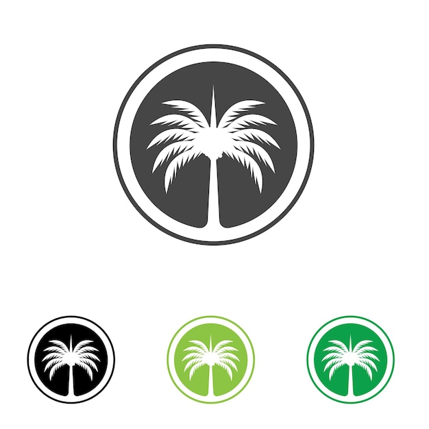 Palm tree summer logo template