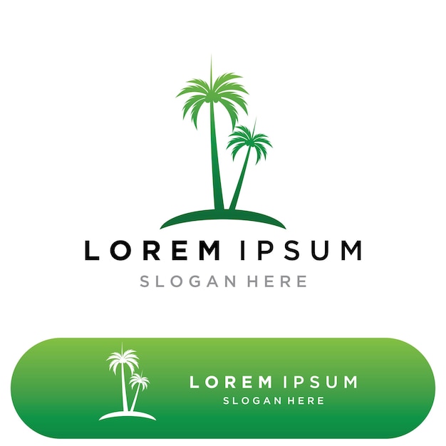 Palm tree summer logo template