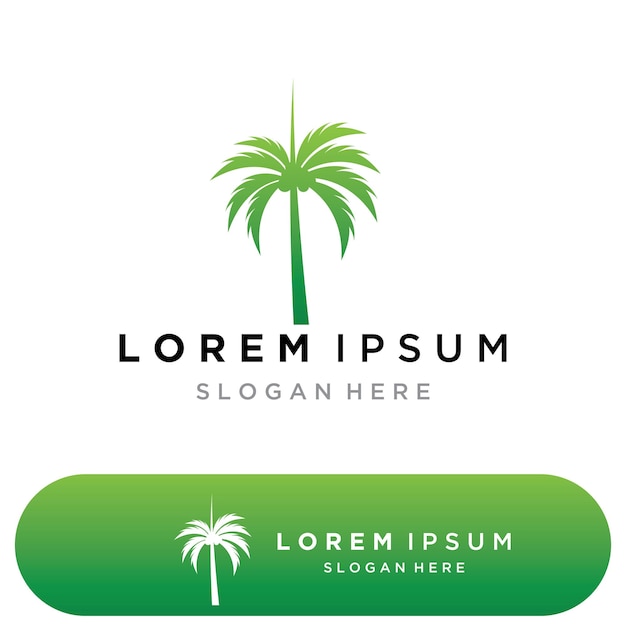 Palm tree summer logo template